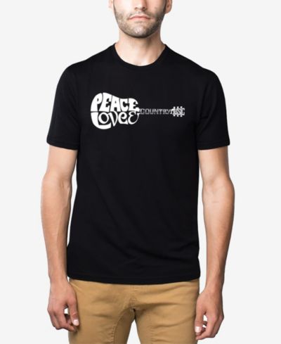 LA Pop Art Мужская футболка Cotton/Poly Blend Word Art - Peace Love Country Guitar