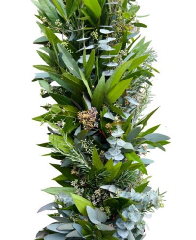 Весенний венок GreenishBlu с эвкалиптом, лавром и розмарином