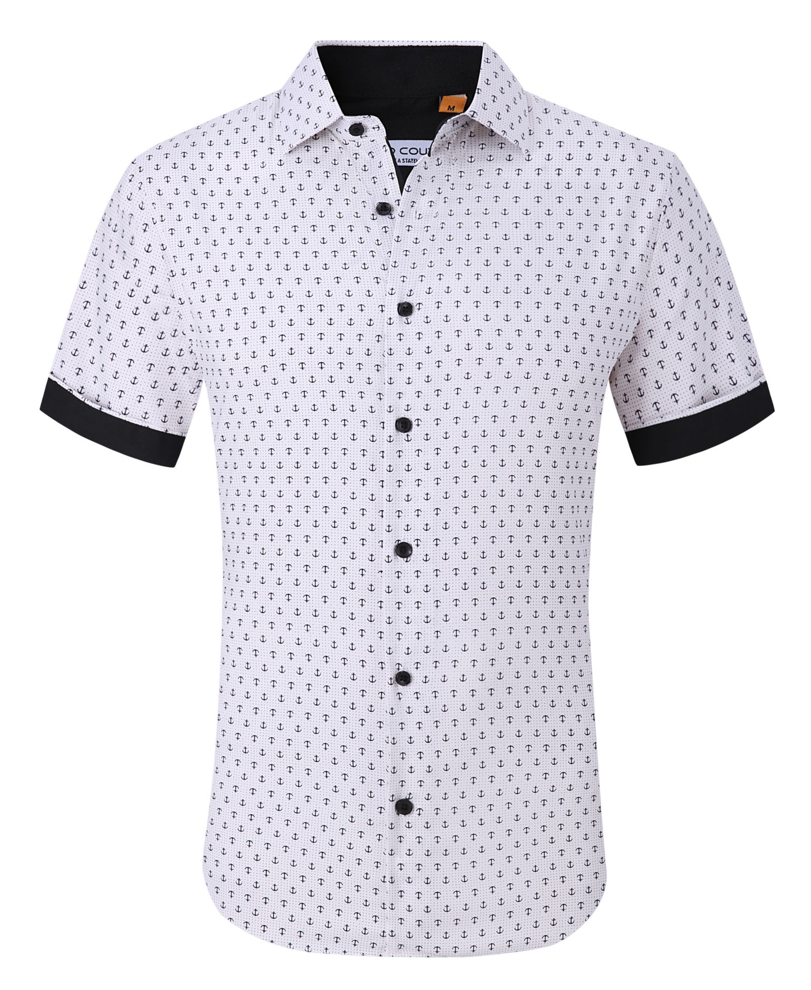 Suslo Couture Мужская рубашка Slim-Fit с геометрическим принтом