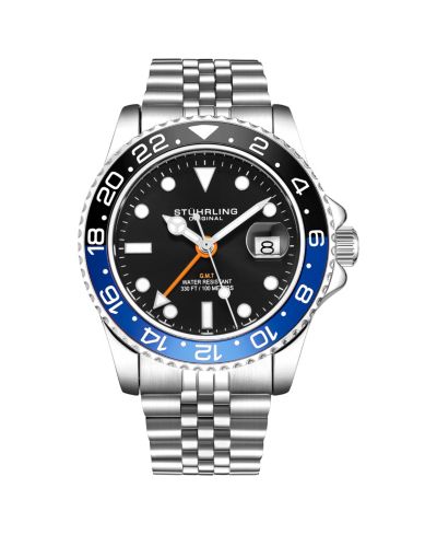 Stuhrling Meridian Мужские часы GMT Diver 42mm