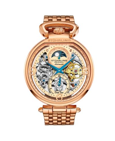 Мужские часы Stuhrling Legacy, розовое золото, нержавеющая сталь, круглый корпус 45mm