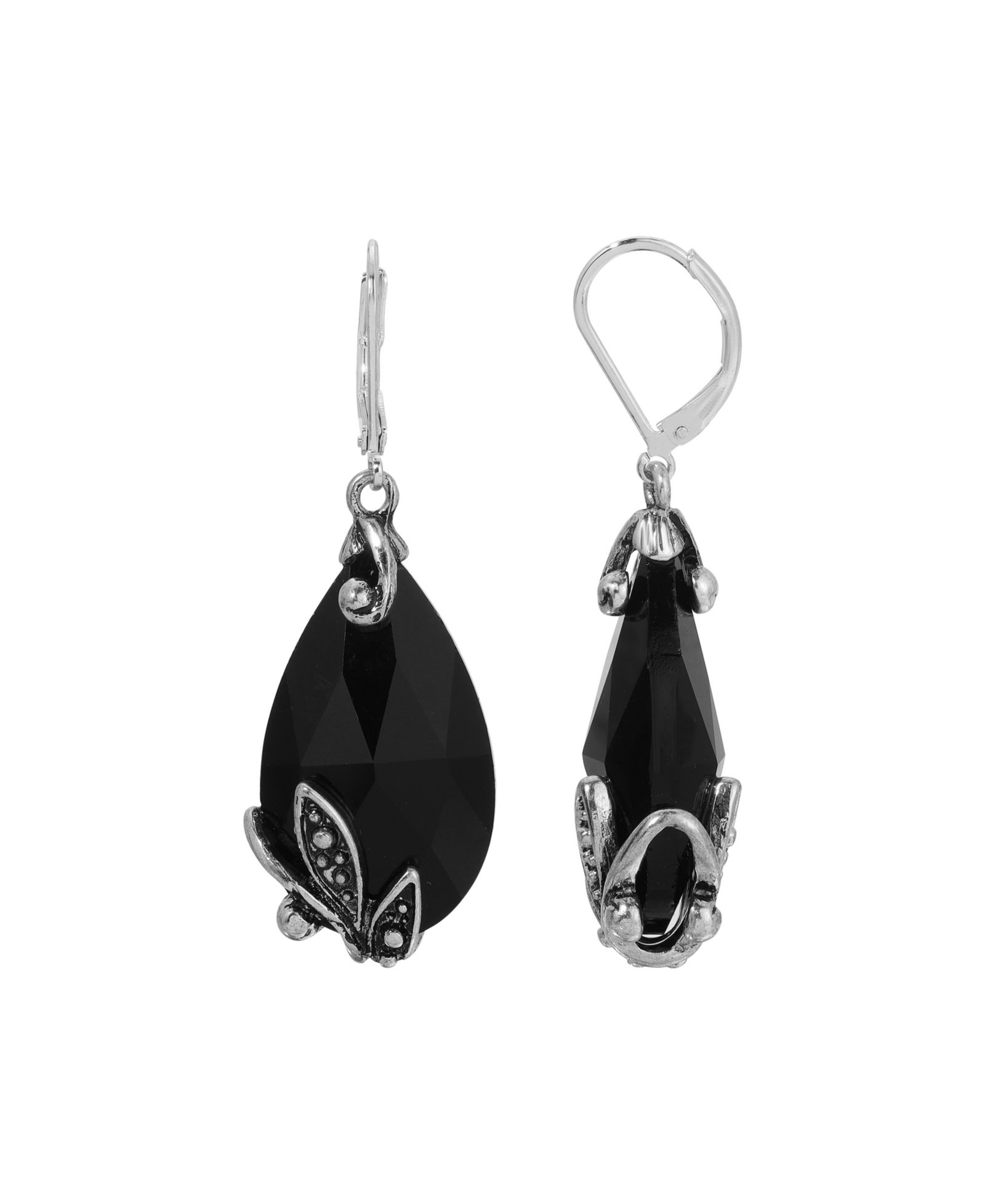 2028 Glass Teardrop Leverback Earring