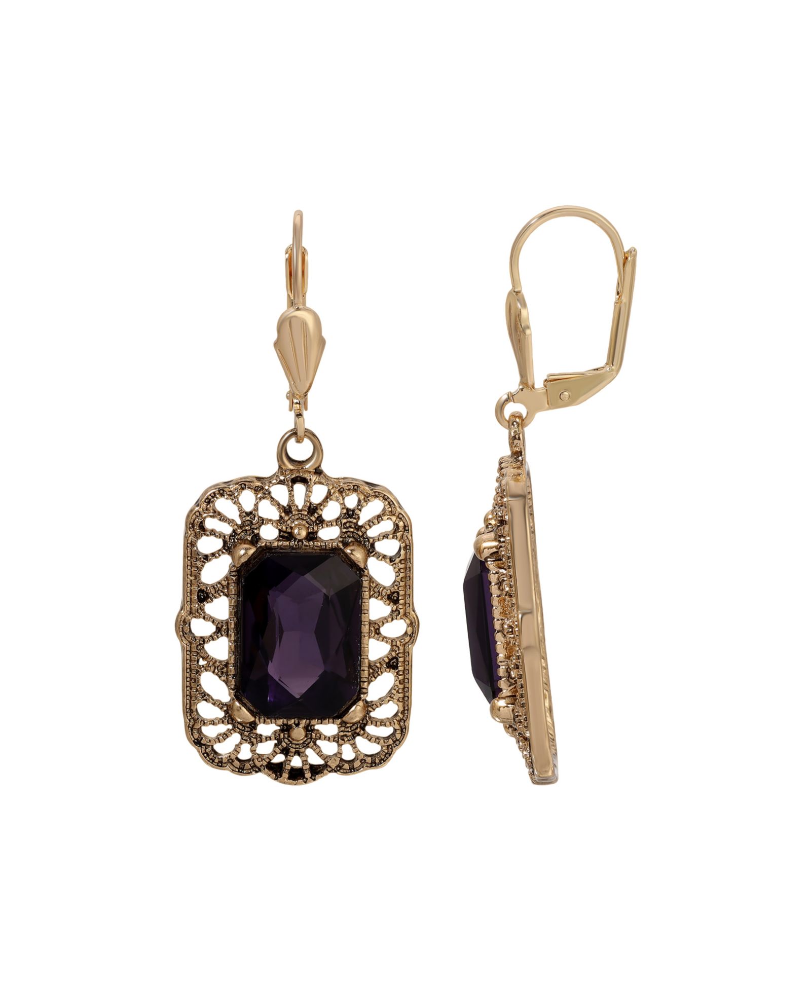 Серьги 2028 Crystal Octagon Leverback