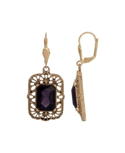 Серьги 2028 Crystal Octagon Leverback