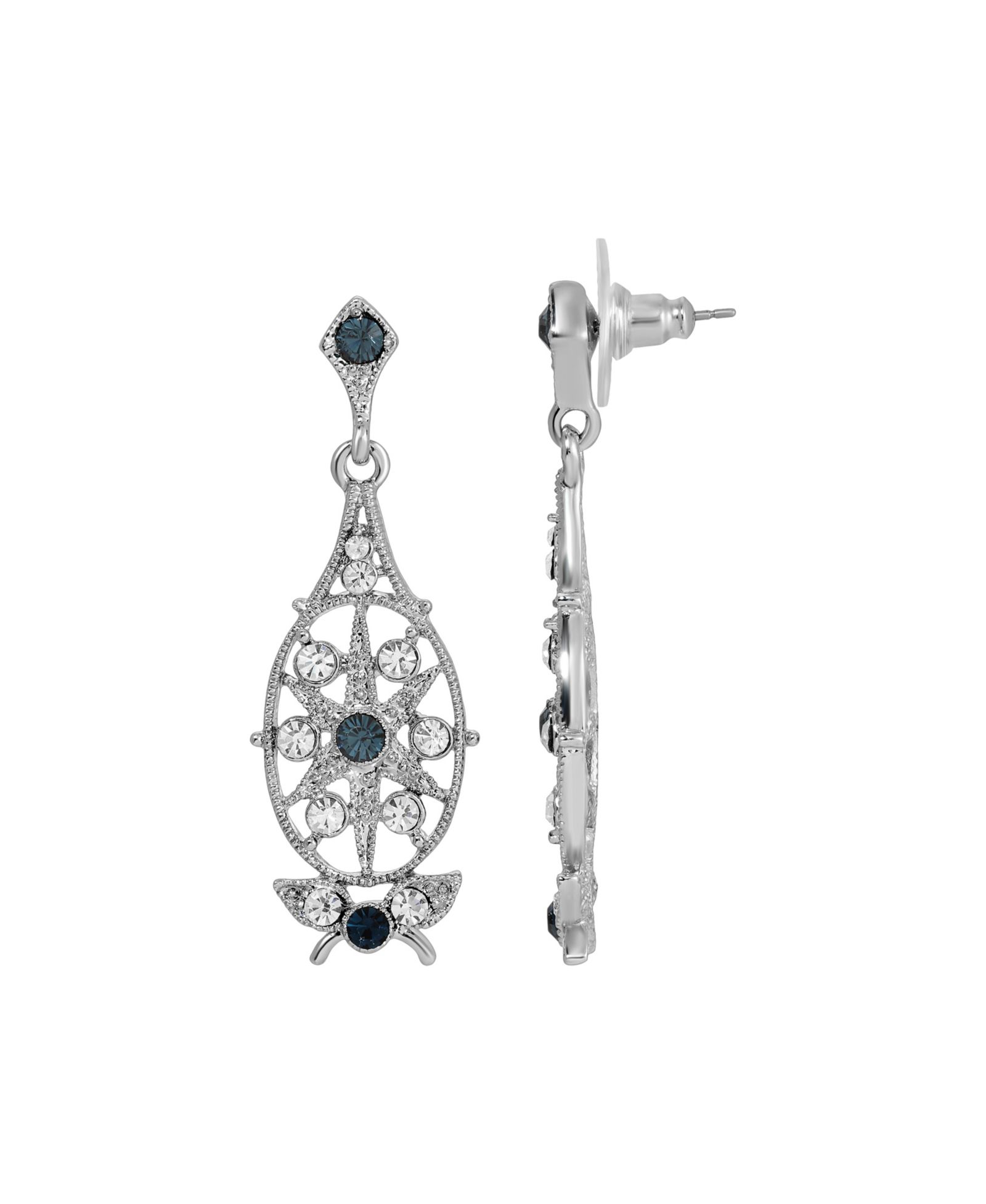 Серьги с филигранью Crystal Blue 2028