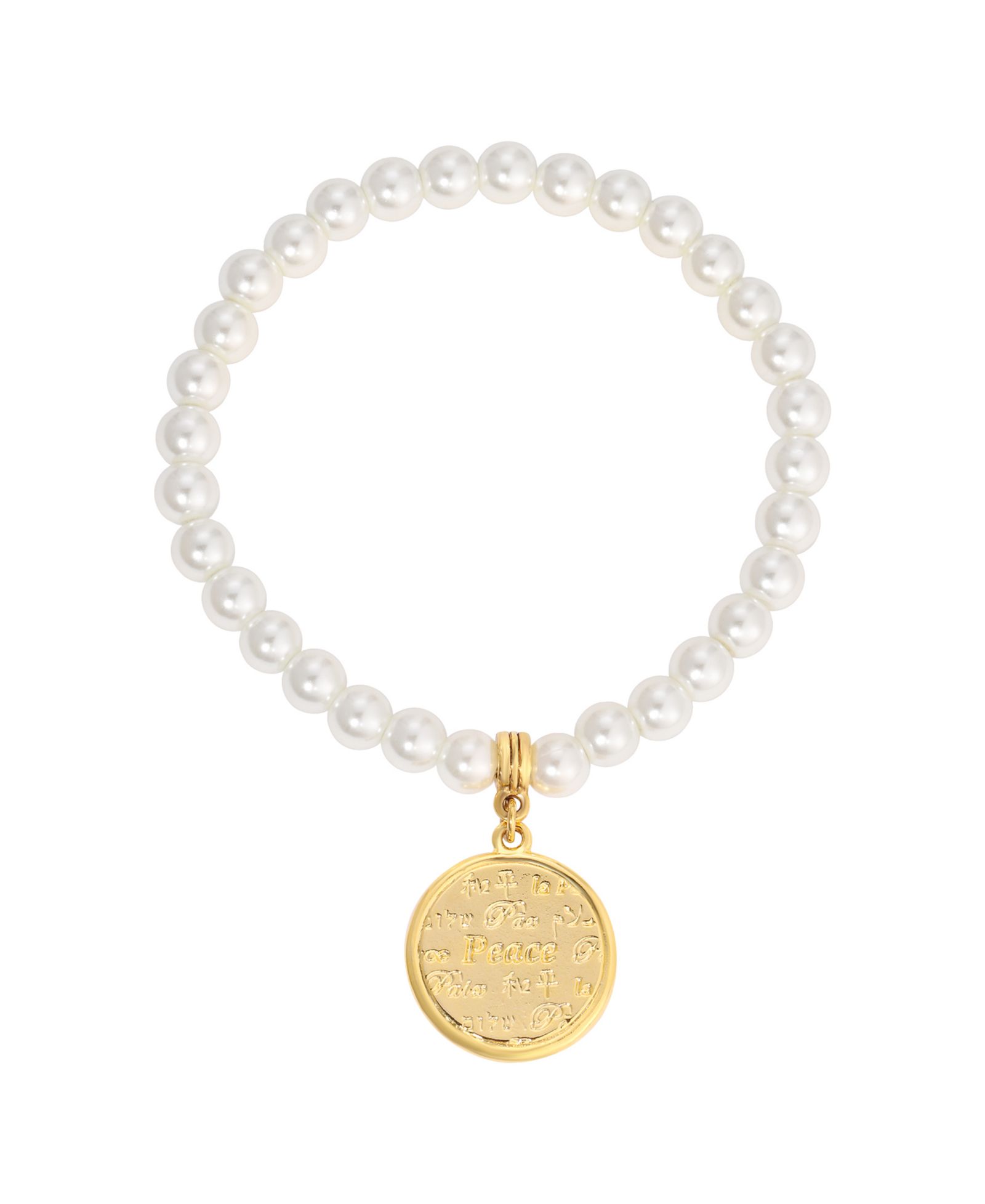 Браслет 2028 Imitation Pearl Peace Stretch