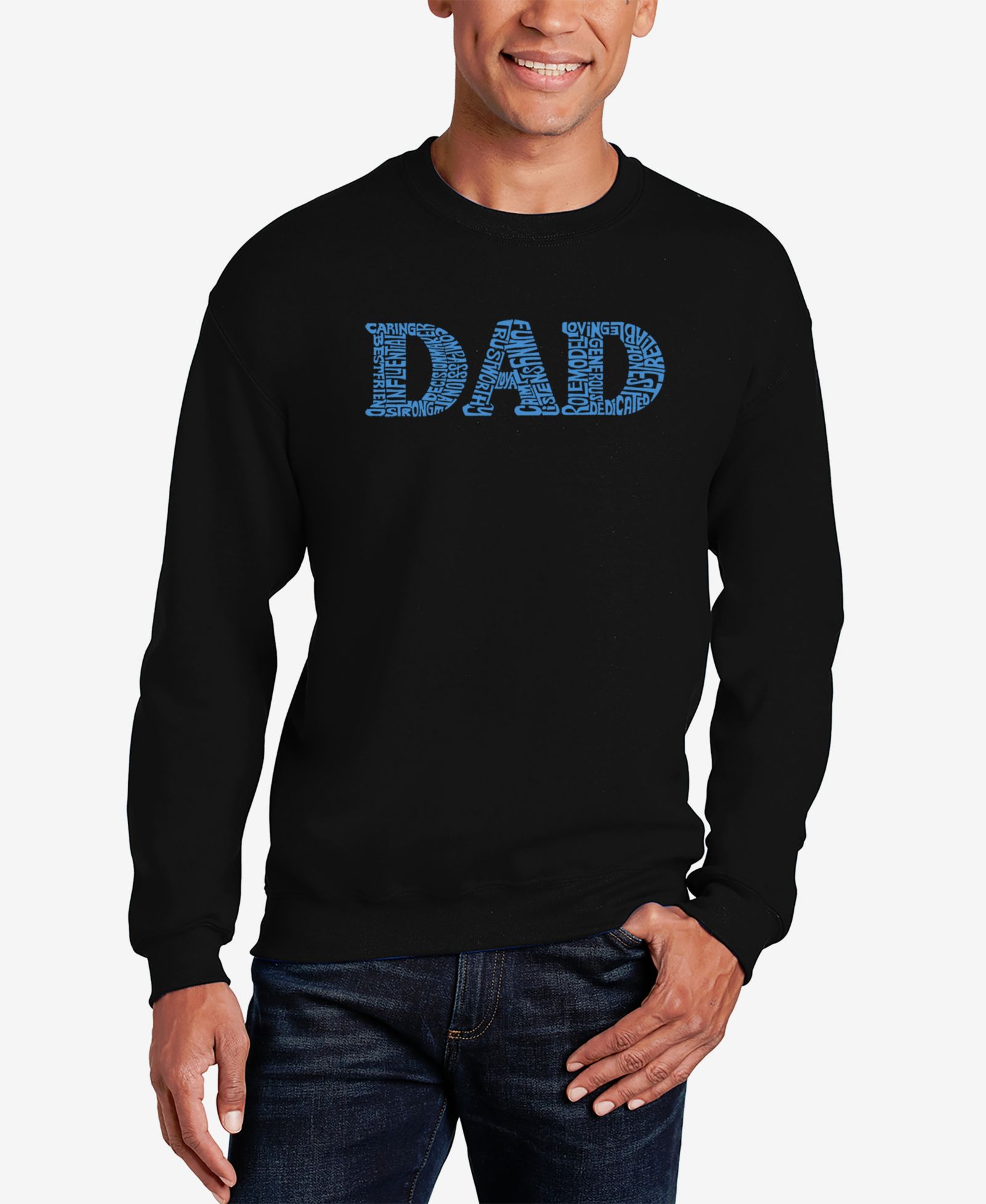 LA Pop Art Men's Dad Word Art Crewneck Sweatshirt