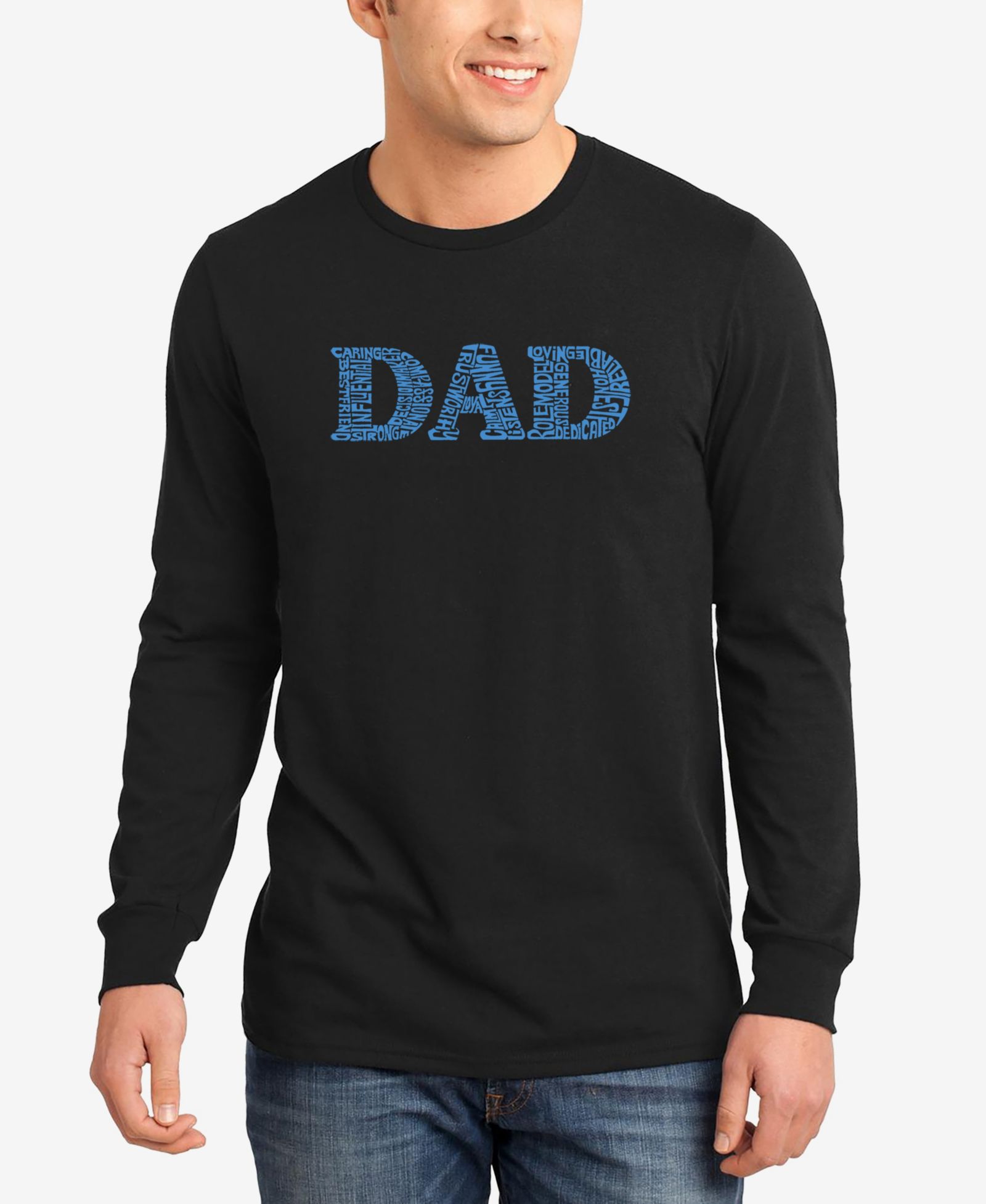 LA Pop Art Men's Dad Word Art Long Sleeve T-shirt