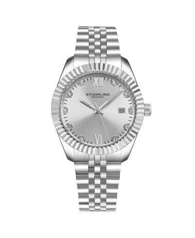 Stuhrling Women's Symphony Silver-tone Stainless Steel , Silver-Tone Dial , 45mm Round Watch