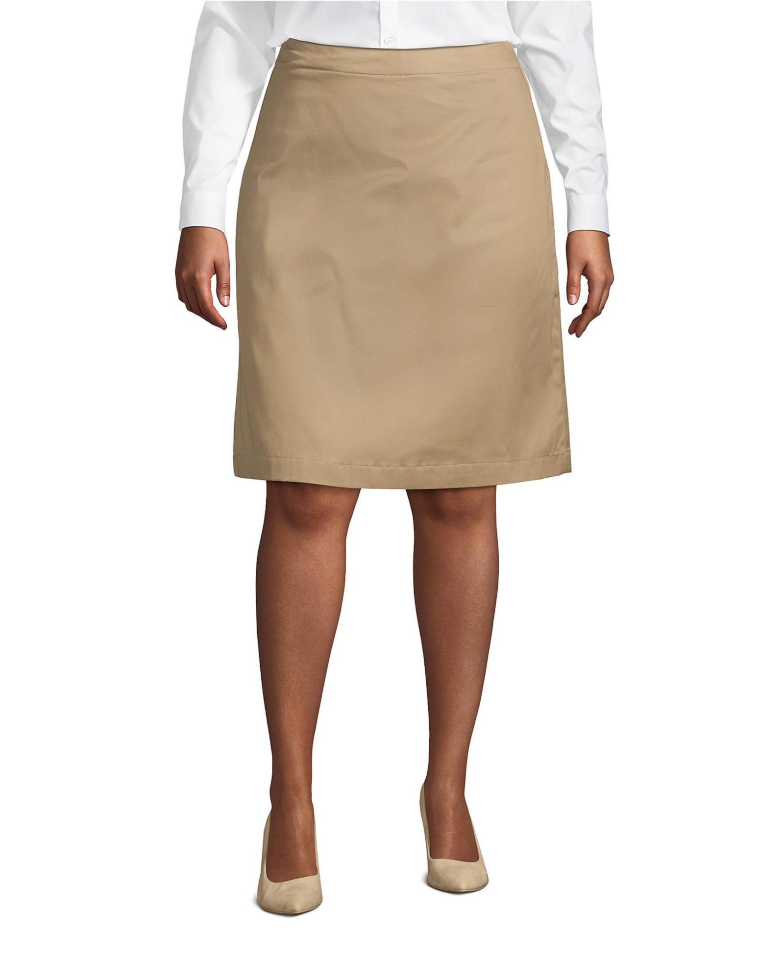 Lands' End Plus Size Blend Chino Skort Top of Knee