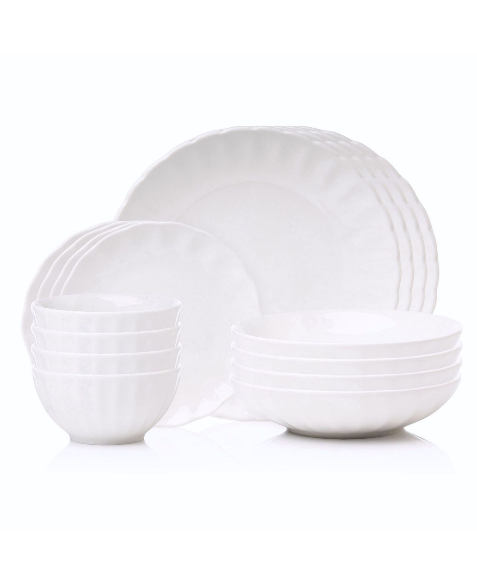Godinger Viera Porcelain 16-Piece Dinnerware Set, Service For 4