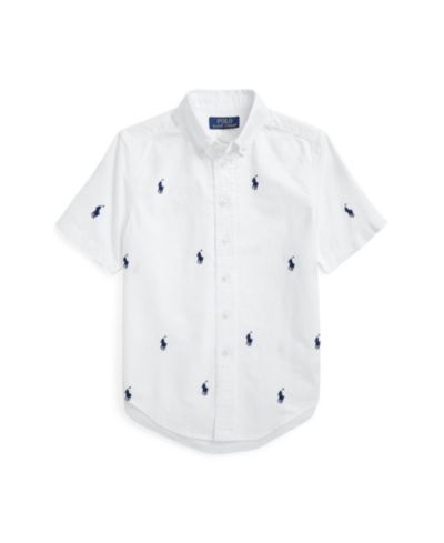 Мужская рубашка Polo Ralph Lauren Big Boys Polo Pony Oxford с коротким рукавом