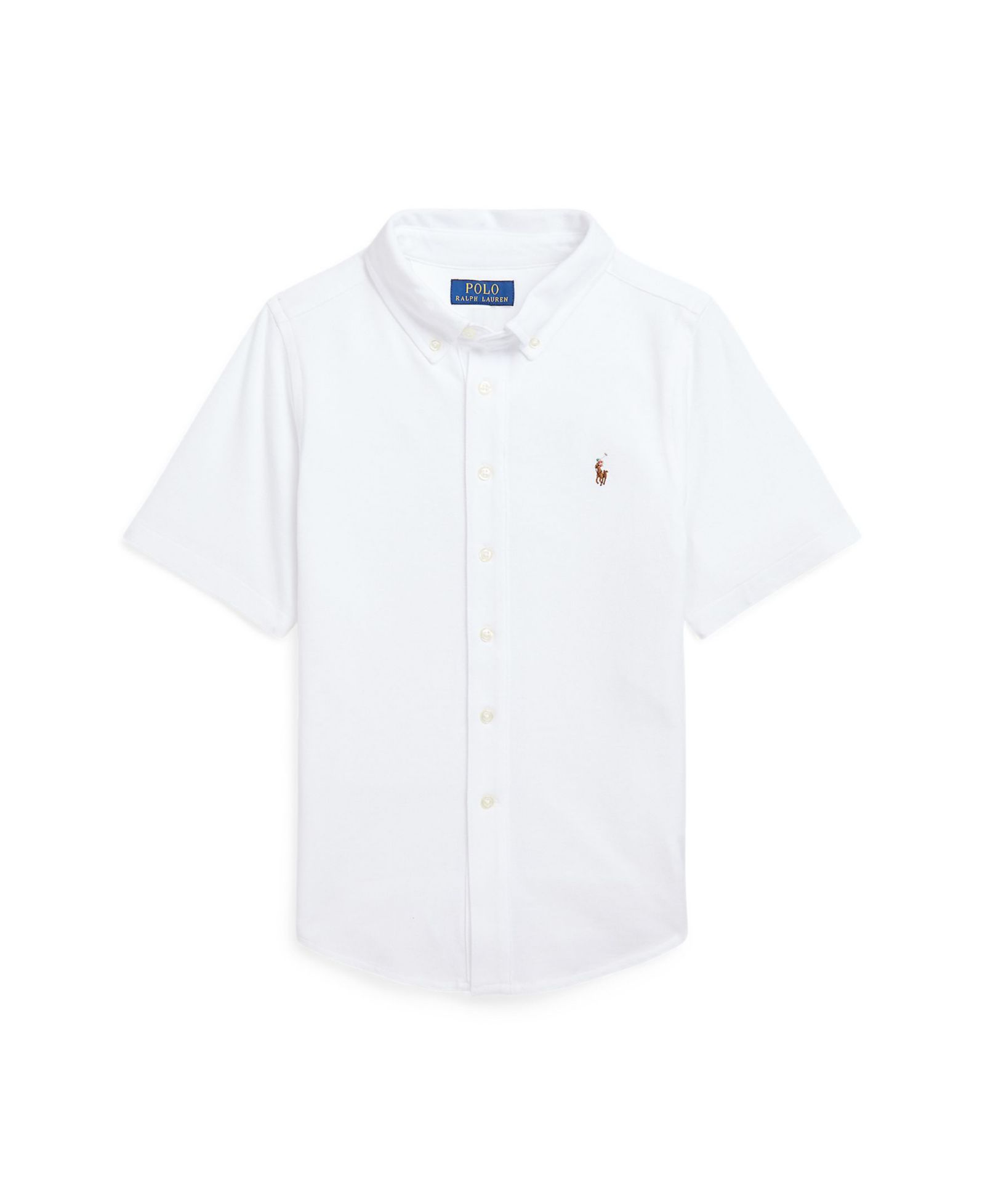Polo Ralph Lauren Детская рубашка Oxford с коротким рукавом, трикотажная, 2-7 лет