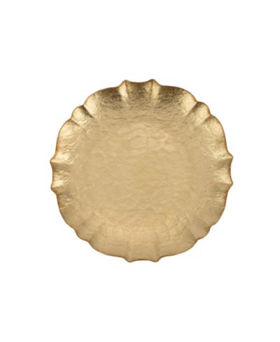 VIETRI Декоративная стеклянная тарелка для салата Gold, 8.5"