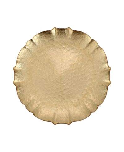 VIETRI Baroque Glass Gold Service Plate, Charger 13"