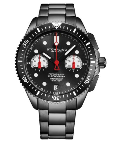 Stuhrling Velocity 4016 Men s Chronograph Watch - Quartz Movement, 42mm Case, Rotating Bezel, Stainless Steel Bracelet