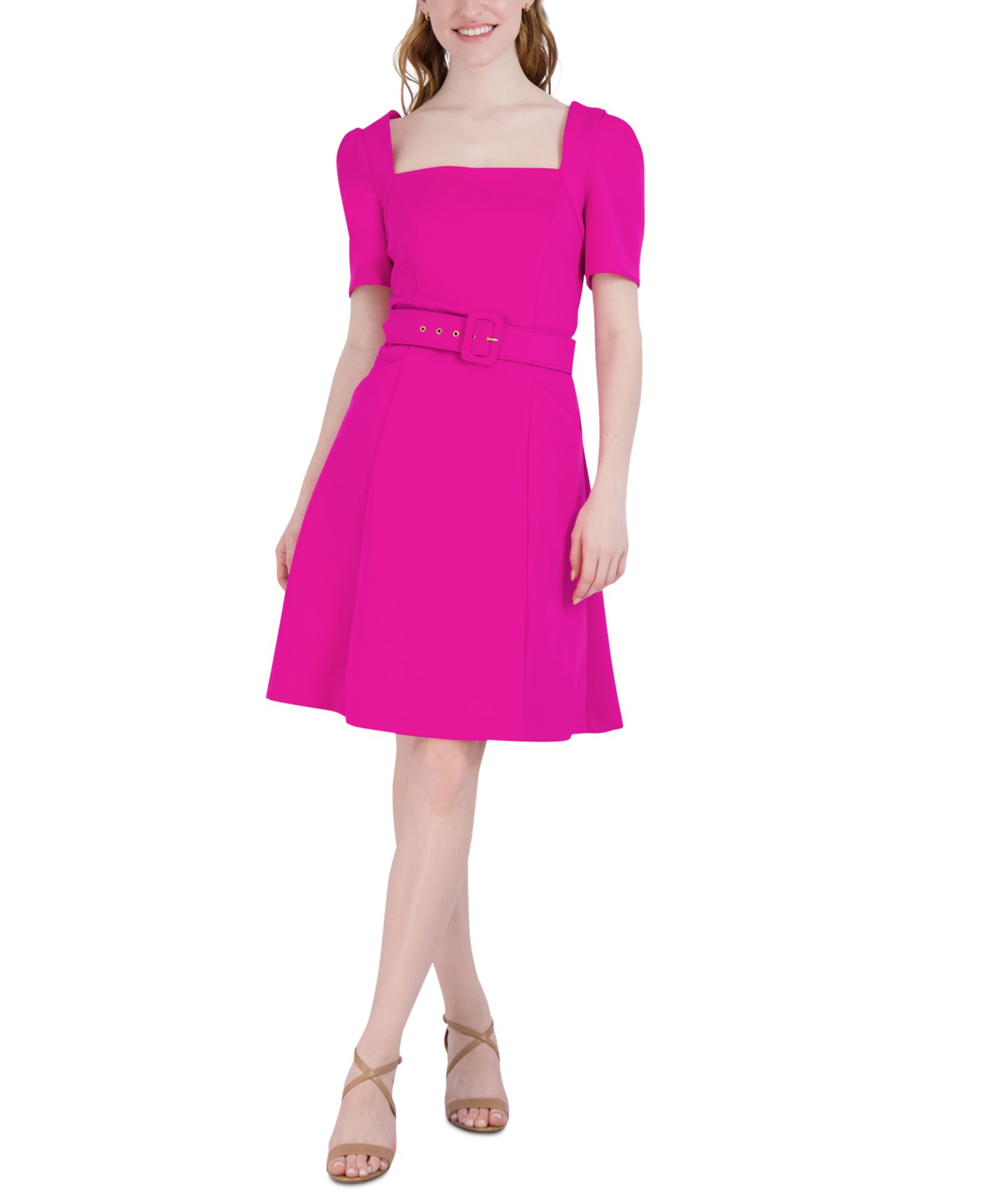 Donna Rico Женское платье с поясом и расклешенным силуэтом Fit & Flare