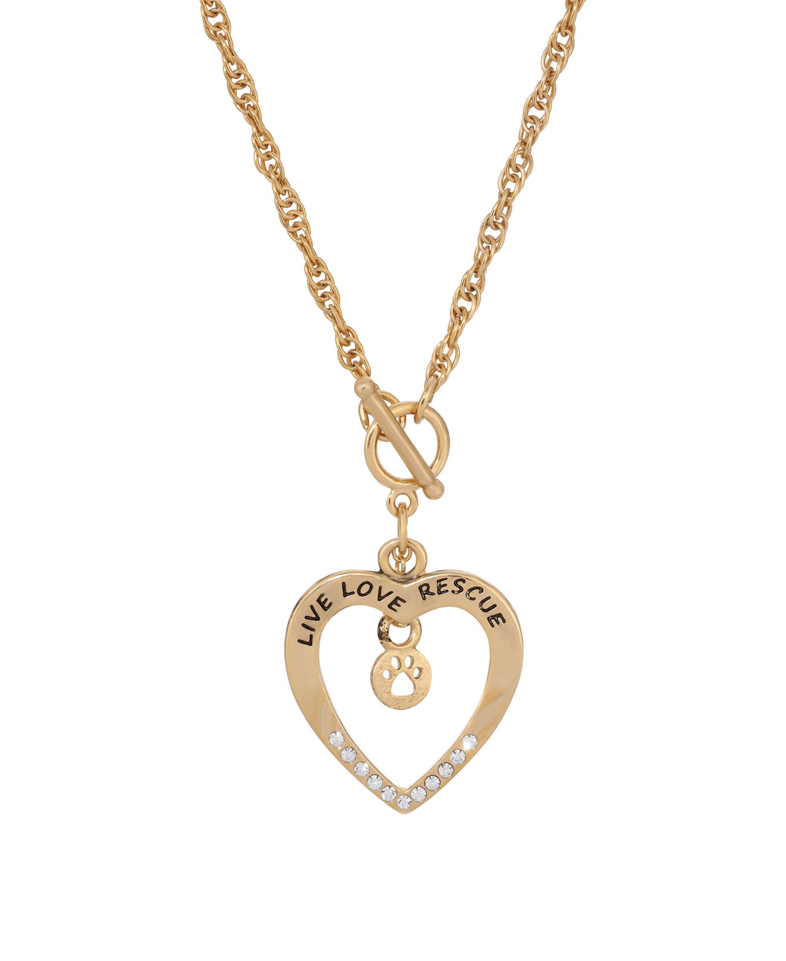 Ожерелье 2028 Crystal Live Love Rescue Heart