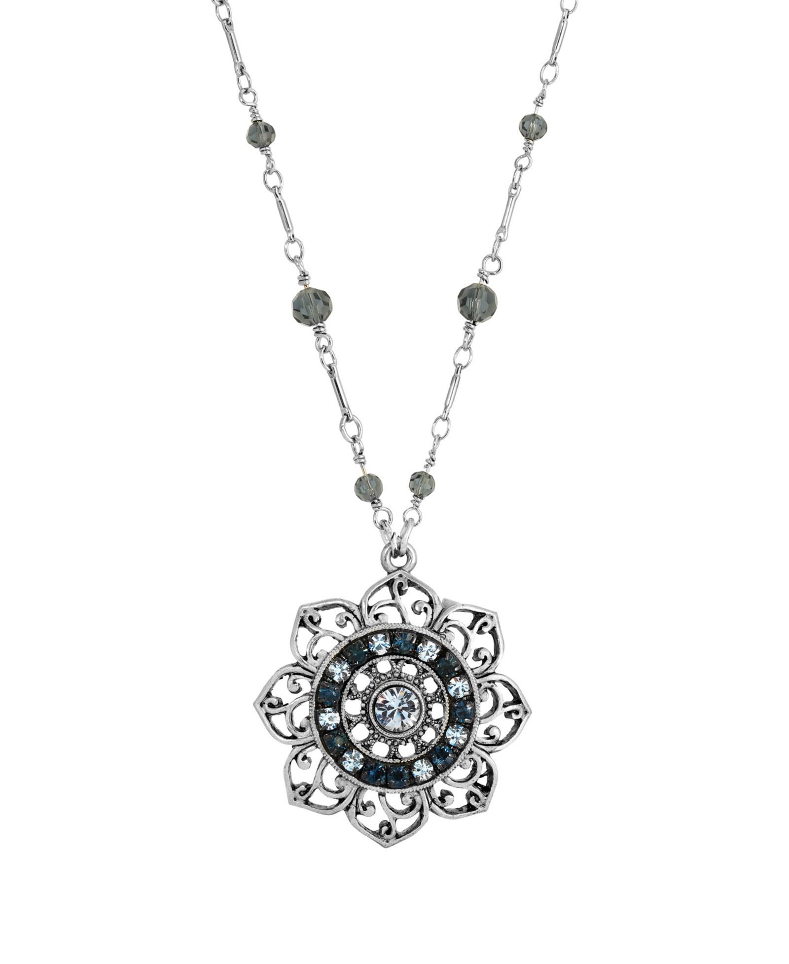 2028 Ожерелье с цветами Crystal Blue