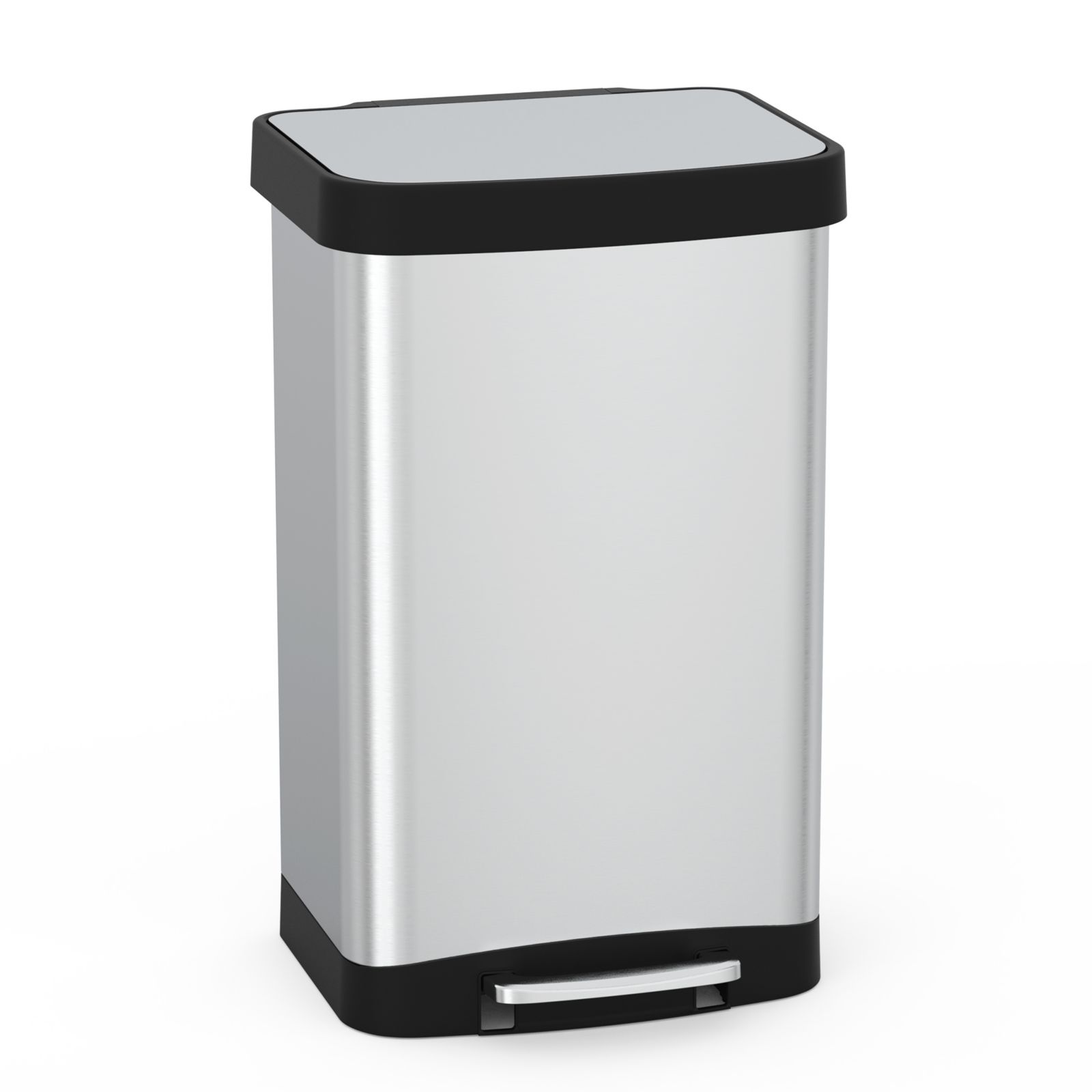 Мусорное ведро Mega Casa Rectangle Step-On из нержавеющей стали для кухни, 50 Liter