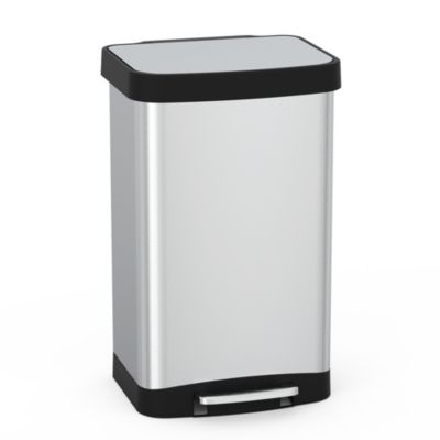 Мусорное ведро Mega Casa Rectangle Step-On из нержавеющей стали для кухни, 50 Liter