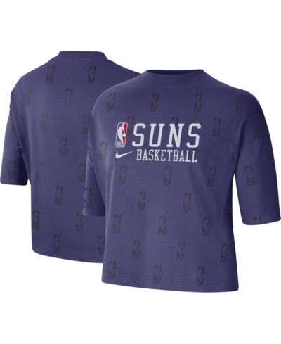 Женский Nike Purple Phoenix Suns Allover NBA Logo Boxy T-shirt
