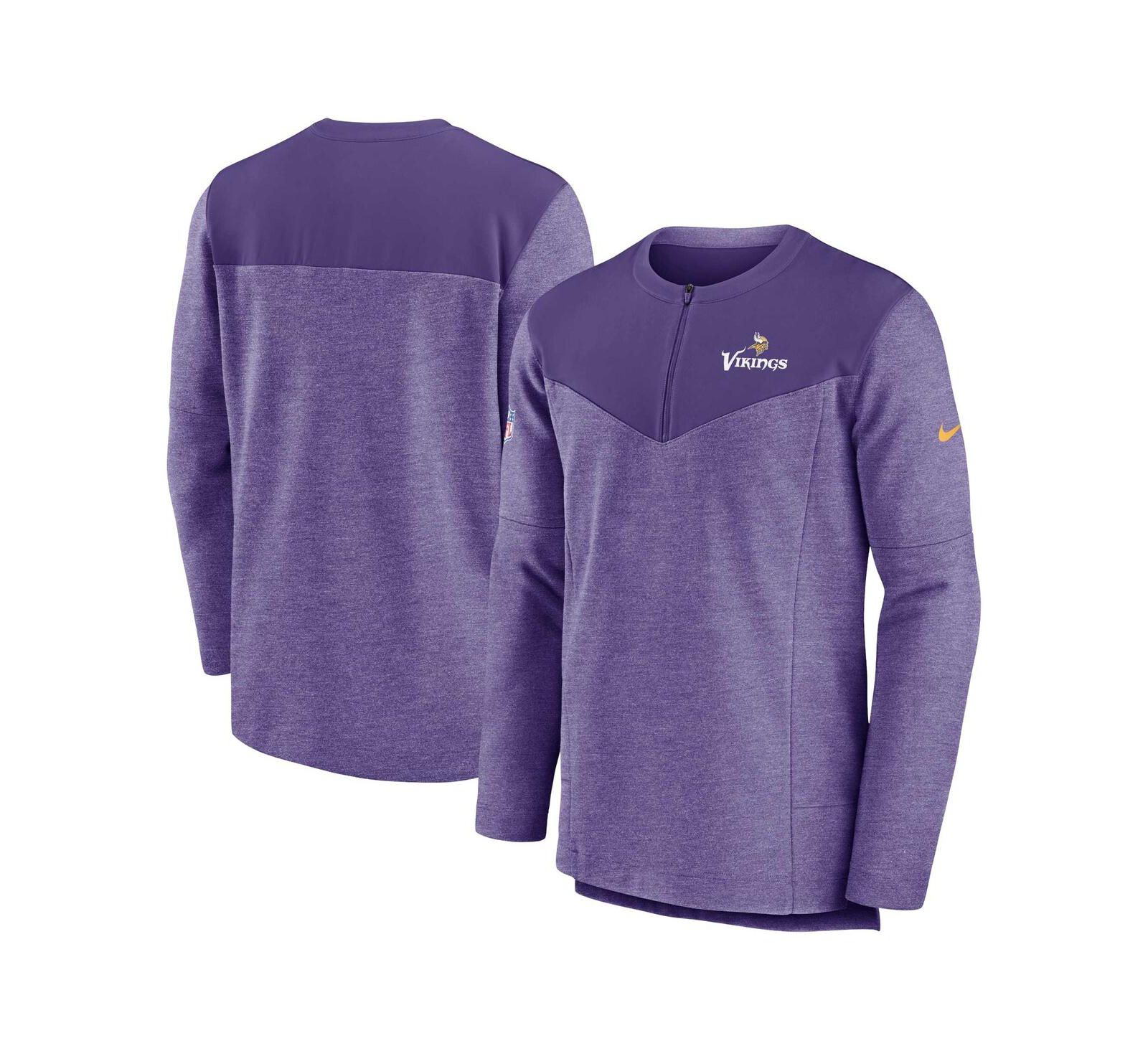 Мужская футболка Nike Minnesota Vikings Sideline Lockup Performance Quarter-Zip, фиолетовая