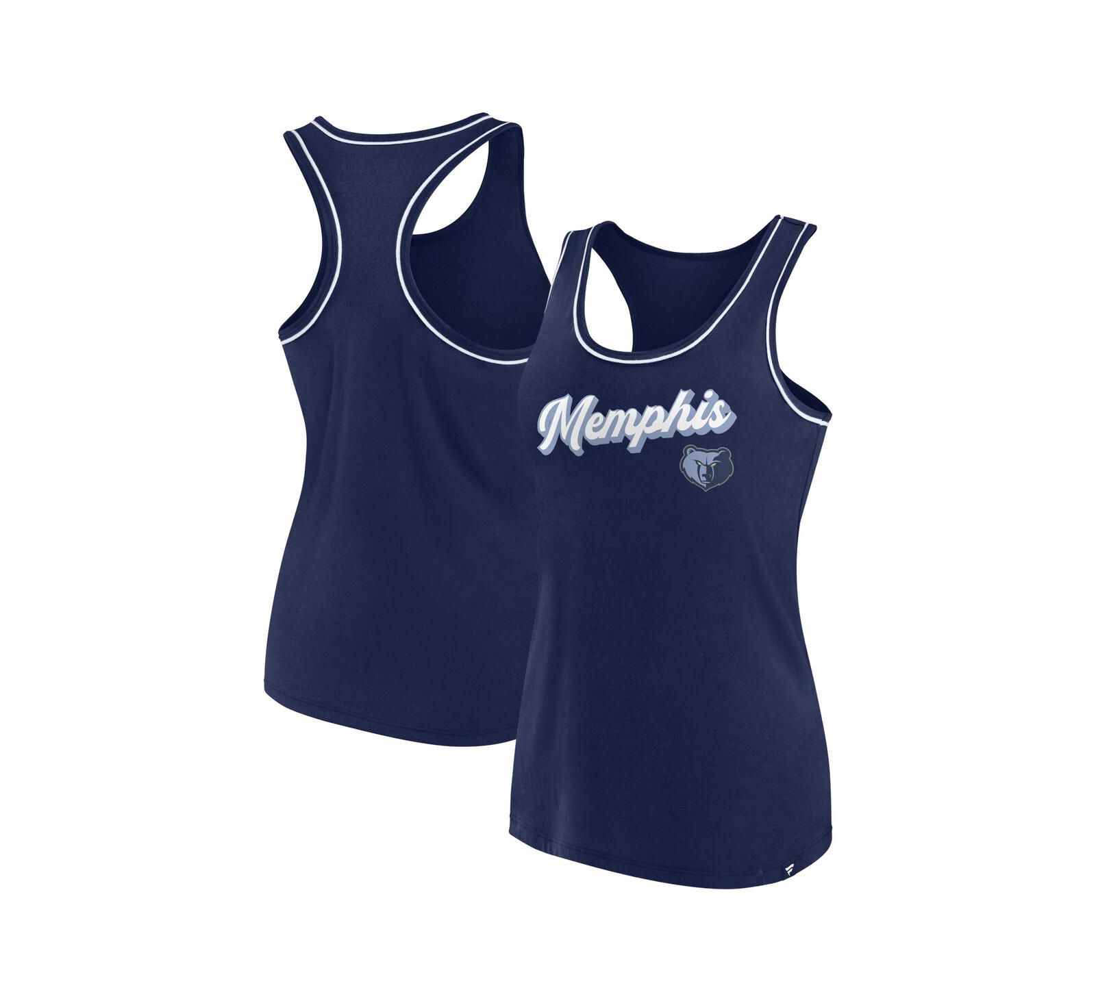 Женский майка-топ Fanatics Navy Memphis Grizzlies Wordmark Logo Racerback