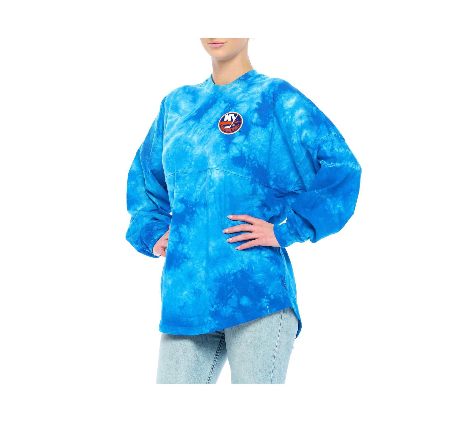 Women's Fanatics Royal New York Islanders Crystal-Dye Long Sleeve T-shirt