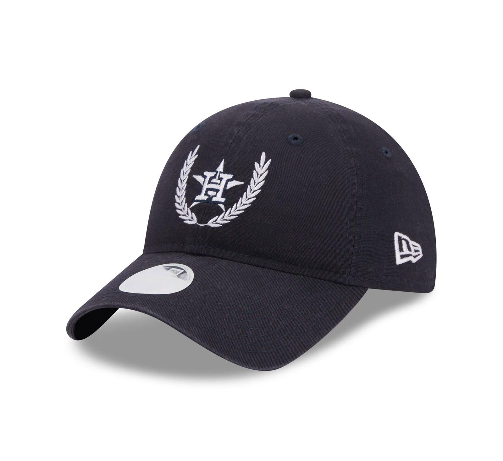 Женская кепка New Era Navy Houston Astros Leaves 9TWENTY Adjustable