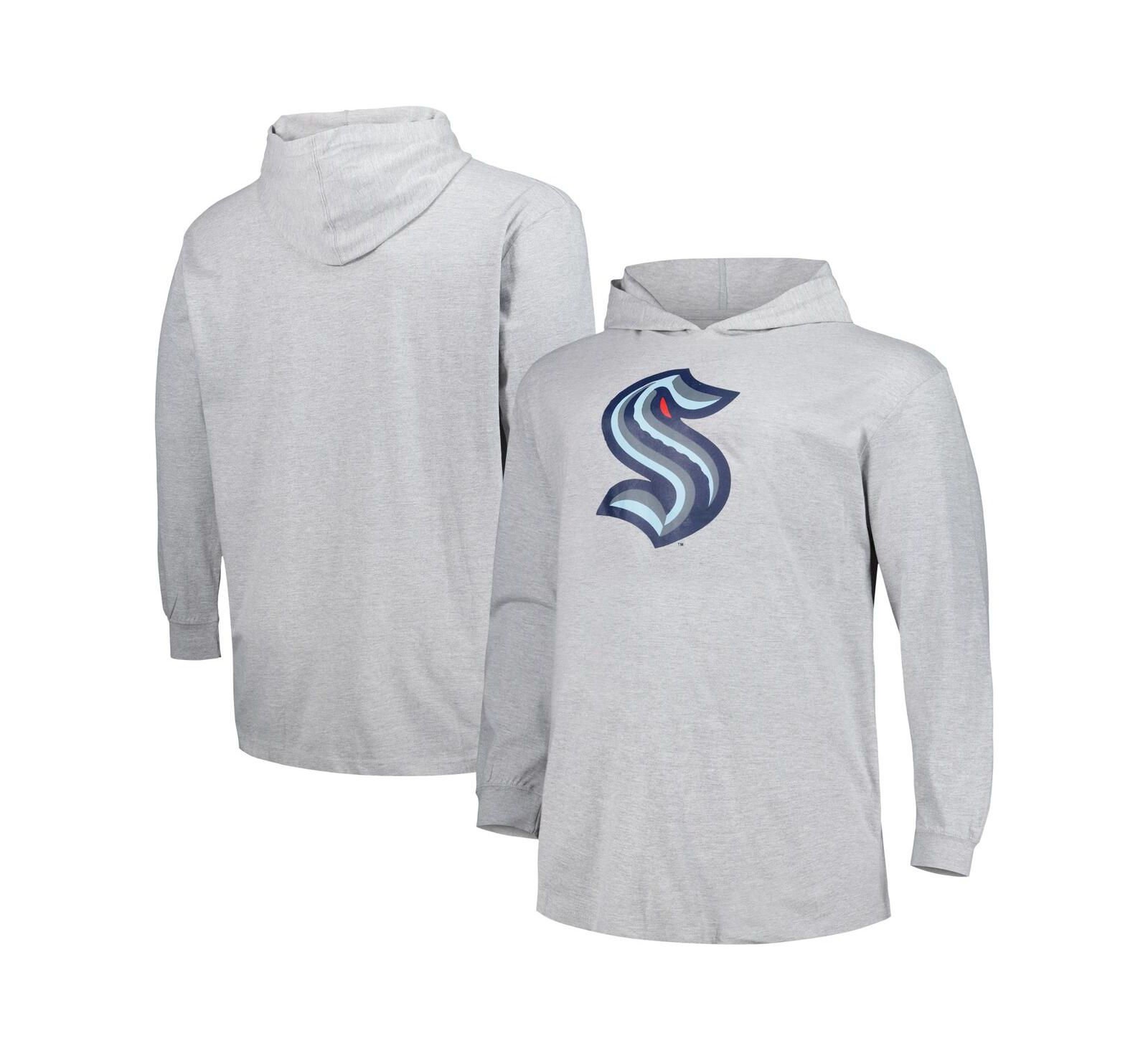 Men's Heather Gray Seattle Kraken Big and Tall Pullover Hoodie