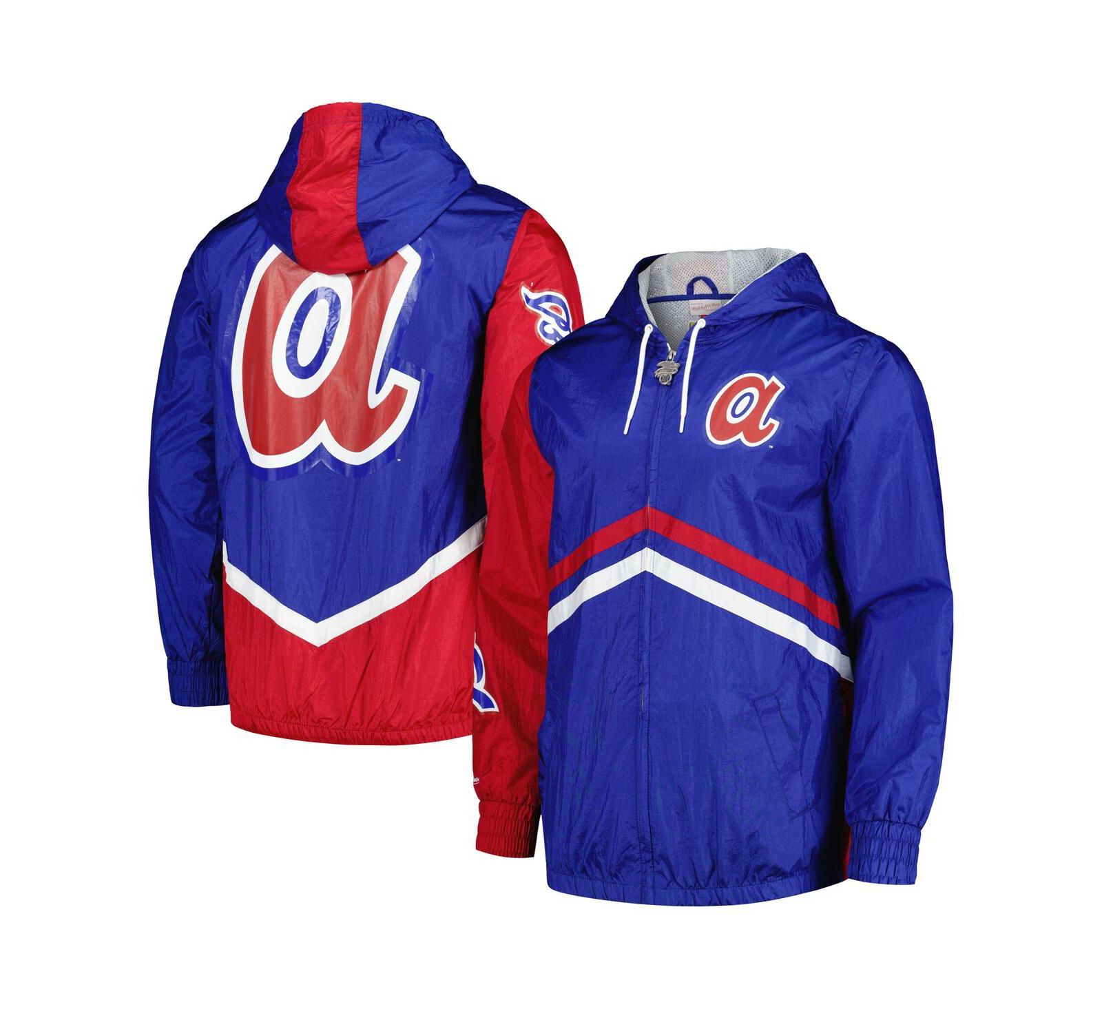 Мужская ветровка Mitchell & Ness Royal Atlanta Braves Undeniable Full-Zip Hoodie