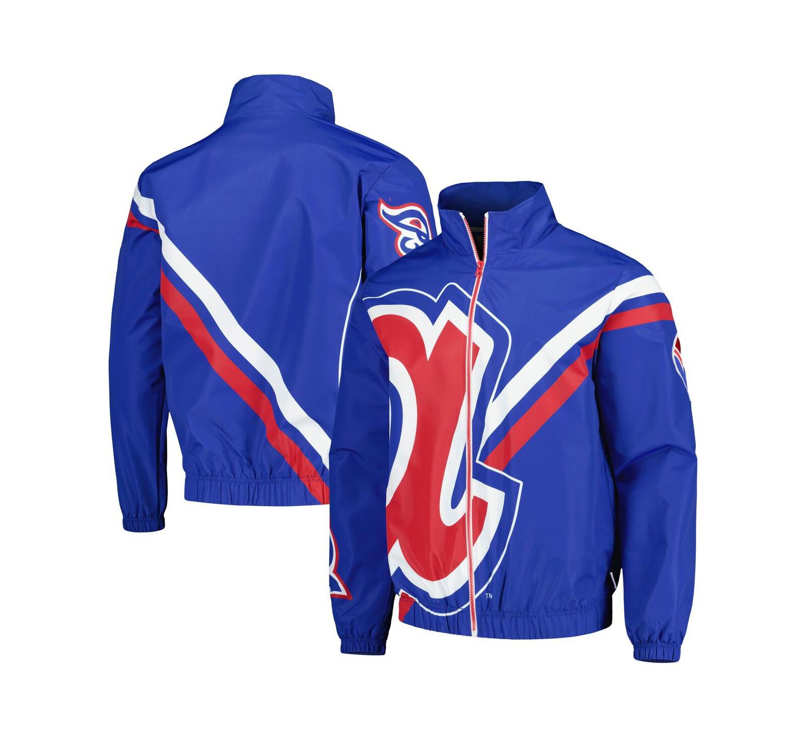 Мужская куртка Mitchell & Ness Royal Atlanta Braves Exploded Logo Warm Up Full-Zip