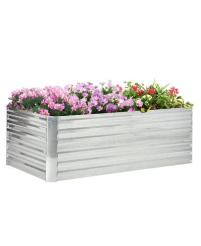 Приподнятая грядка Outsunny Galvanized Steel Planters для растений, 71" x 36" x 23"