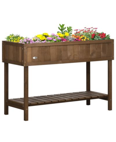 Деревянный приподнятый грядка Outsunny Wooden Raised Garden Bed