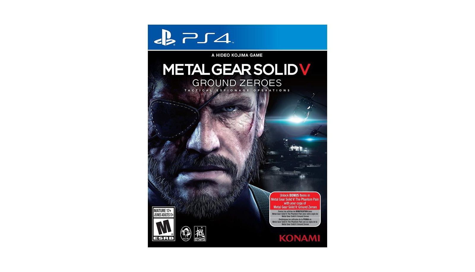 Metal Gear Solid V Ground Zeroes Action Adventure Mature 17+ PS4