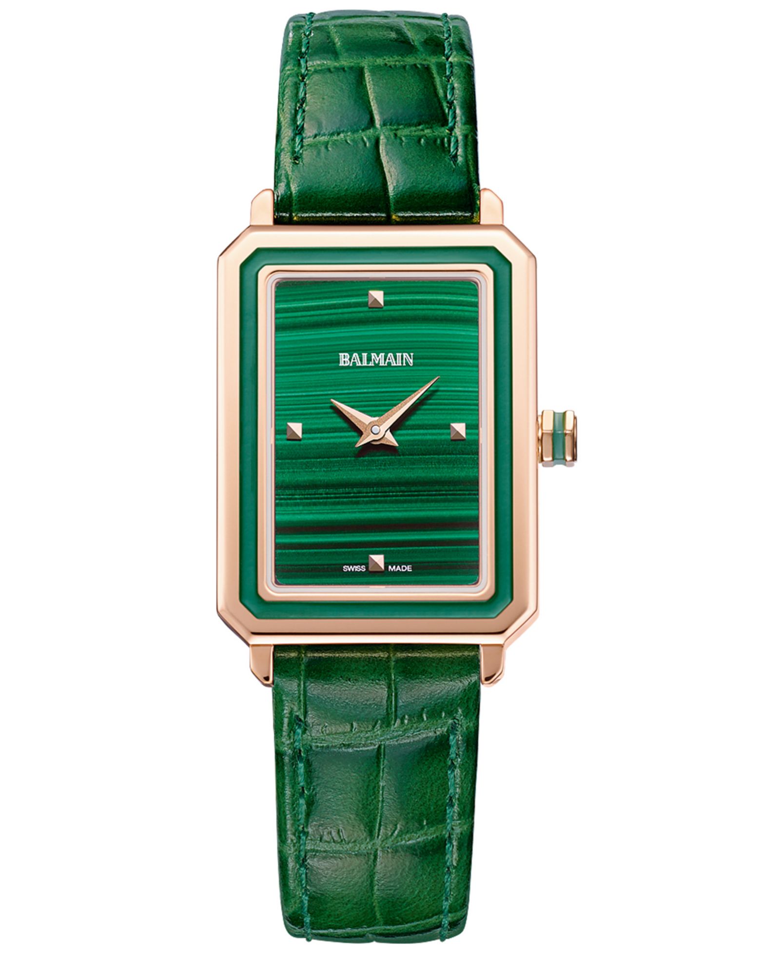 Balmain Женские часы Swiss Eirini Green Leather Strap 25x33mm