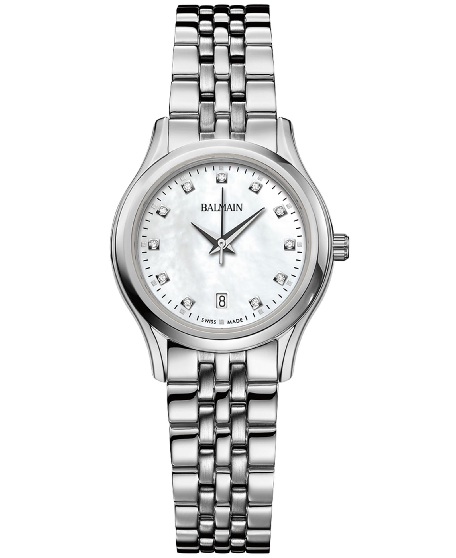 Balmain Женские наручные часы Swiss Beleganza с бриллиантами, стальные, 28mm