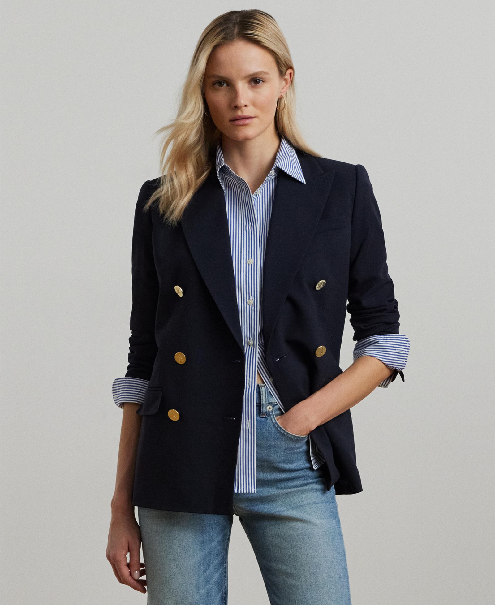 Женский шерстяной блейзер Lauren Ralph Lauren Double-Breasted Wool Crepe
