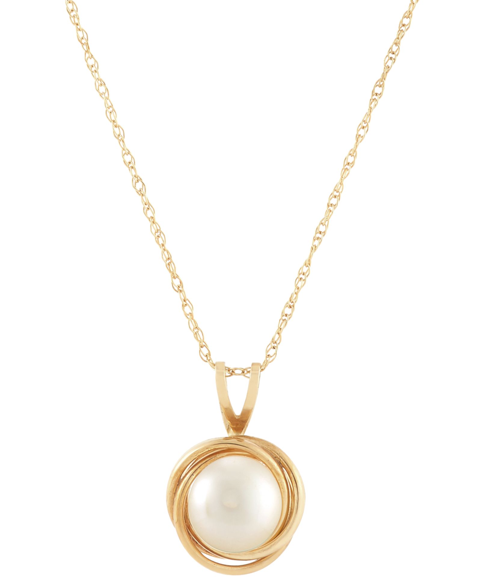 Подвеска Macy's Cultured Freshwater Pearl (6mm) 18" в 14k Gold
