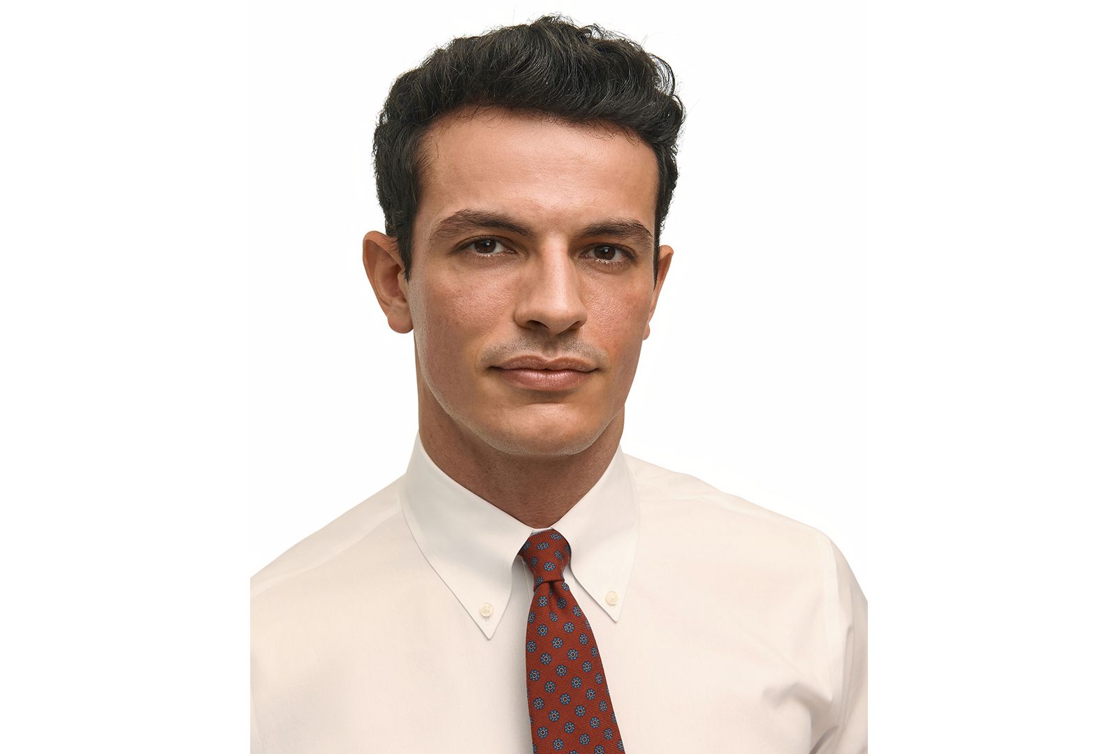 Men’s Regular Fit Non-Iron Polo Button-Down Collar Solid Pinpoint Dress Shirt