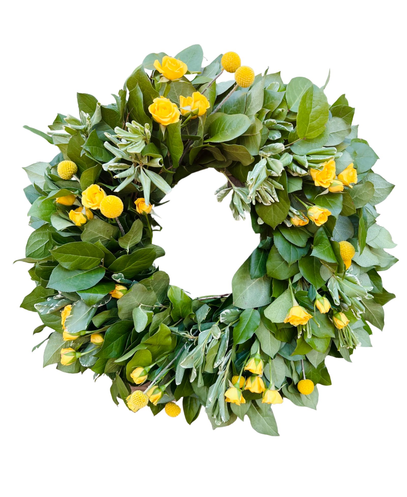 Венок GreenishBlu Fresh Real Yellow Rose and Salal Spring