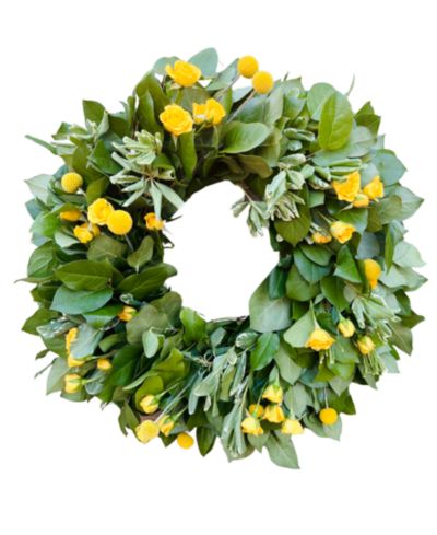 Венок GreenishBlu Fresh Real Yellow Rose and Salal Spring