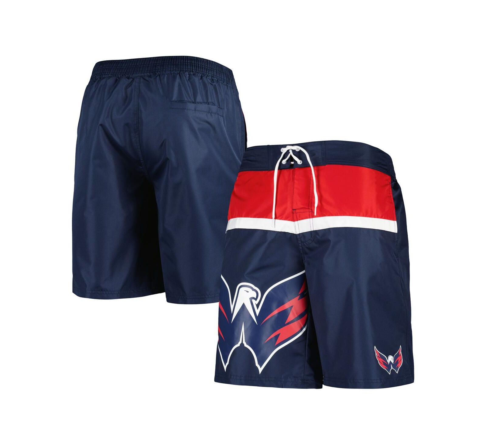 Men's Starter Navy Washington Capitals Sea Wind Swim Trunks