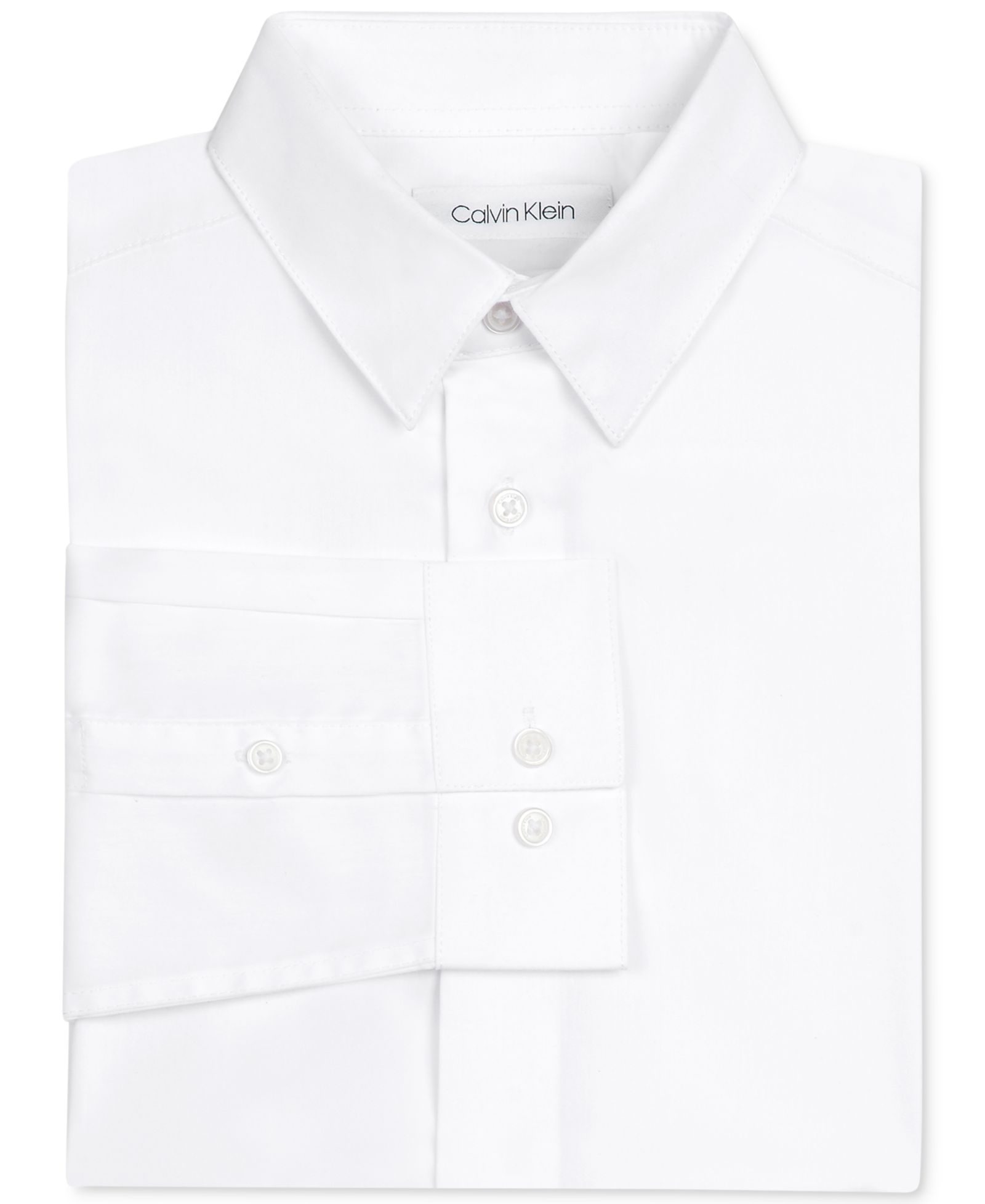 Calvin Klein Little Boys Solid Stretch Poplin Shirt