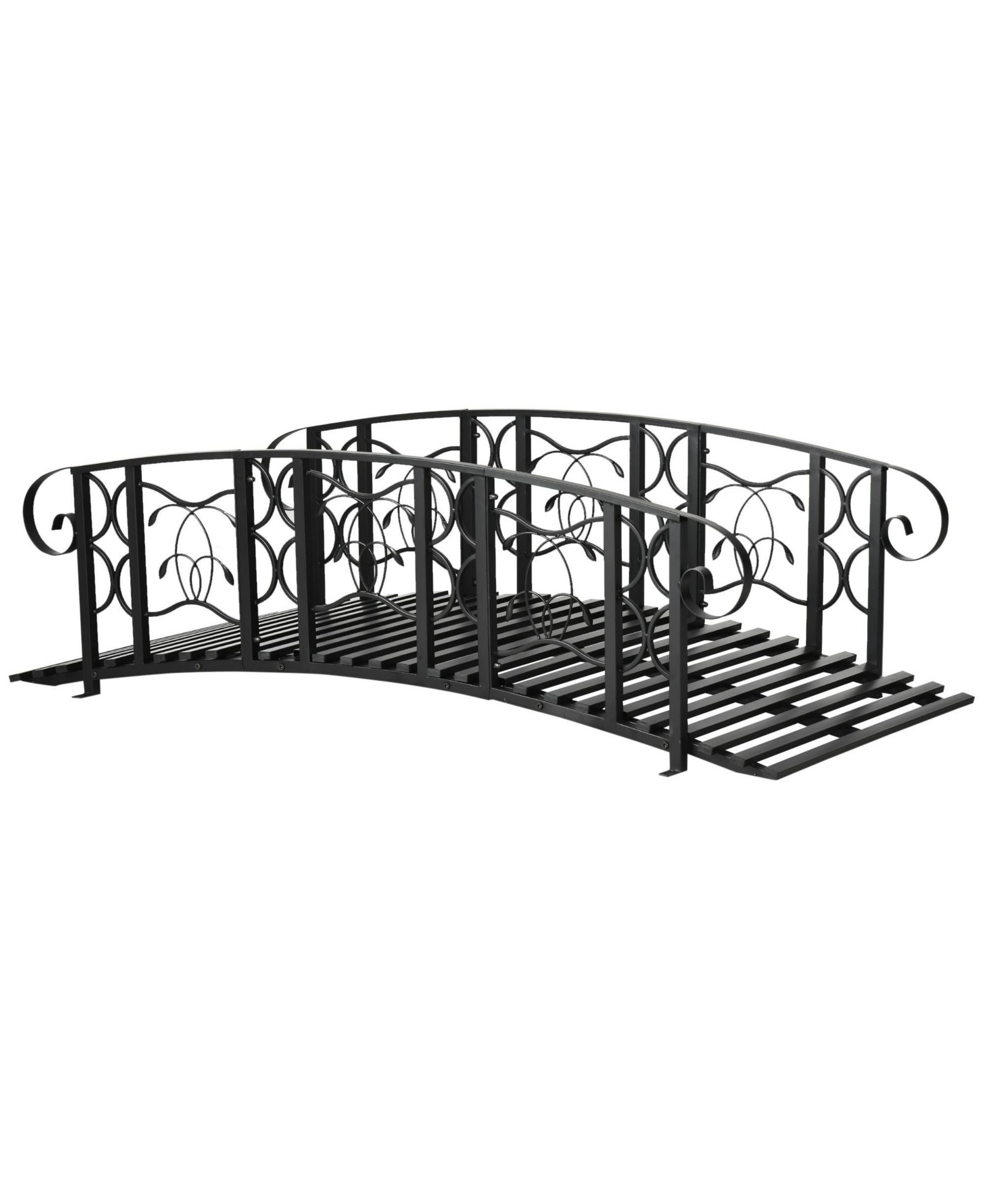 Outsunny 6' Garden Bridge with 660 lbs. Capacity Steel Pond Bridge,