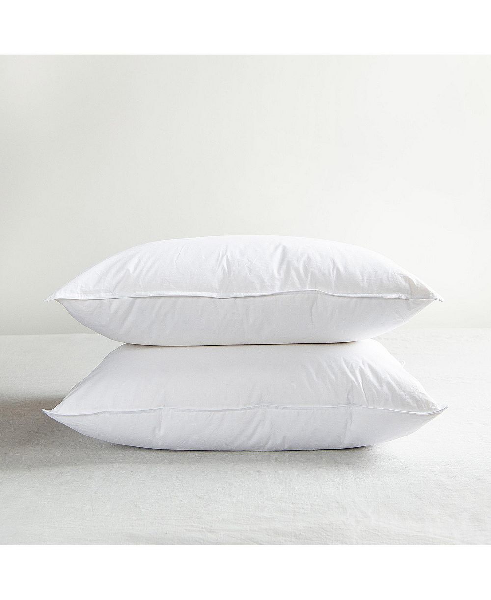 Bokser Home Medium White Duck Feather & Down Bed Pillow 2-Pack, King