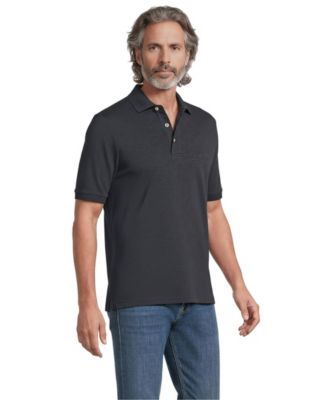 Мужская хлопковая рубашка поло Lands' End Short Sleeve Cotton Supima