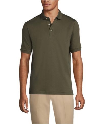 Мужская хлопковая рубашка поло Lands' End Short Sleeve Cotton Supima