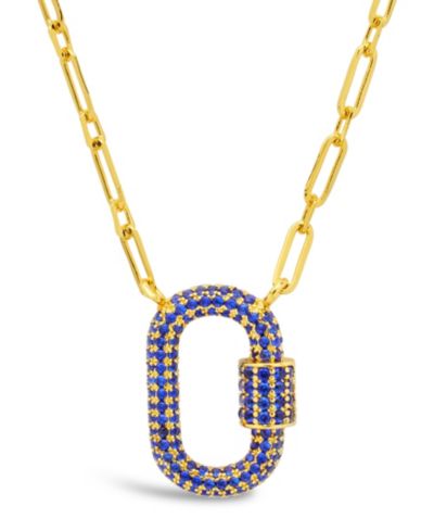 Ожерелье Sterling Forever Pave Cubic Zirconia Carabiner Lock